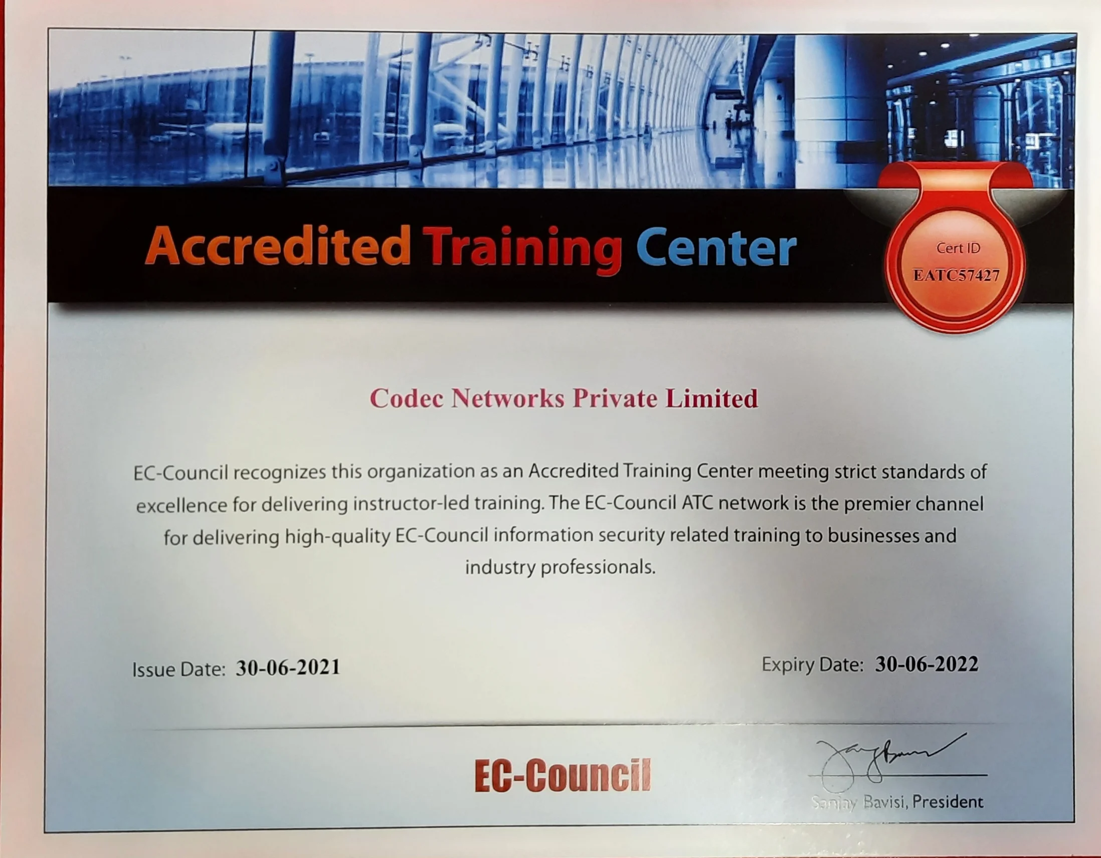 COdec Networks is EC Council Accredited Training Center